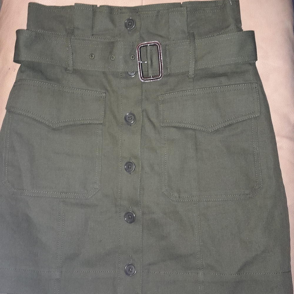 BANANA REPUBLIC Olive Green Belted Women's Skirt